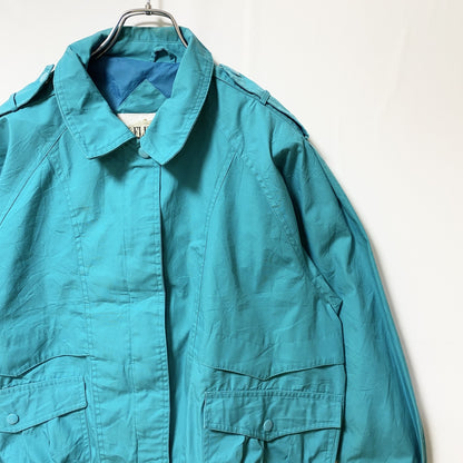 古着 used　Fleet Street　長袖スイングトップジャケット　ブルゾン　ヴィンテージ　vintage　ターコイズ