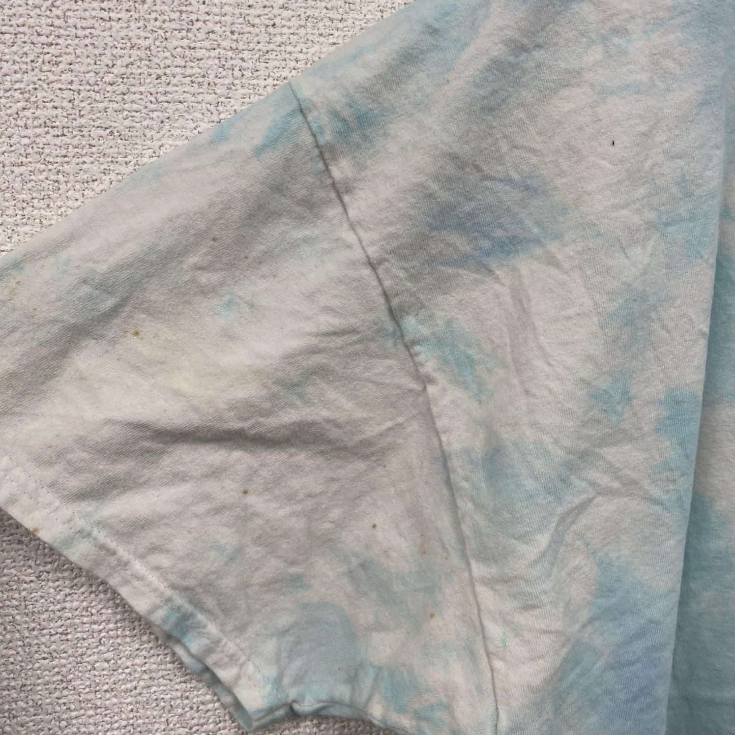 Hanes　ヘインズ　半袖プリントTシャツ　総柄　タイダイ柄　ブルー　ホワイト　XLサイズ