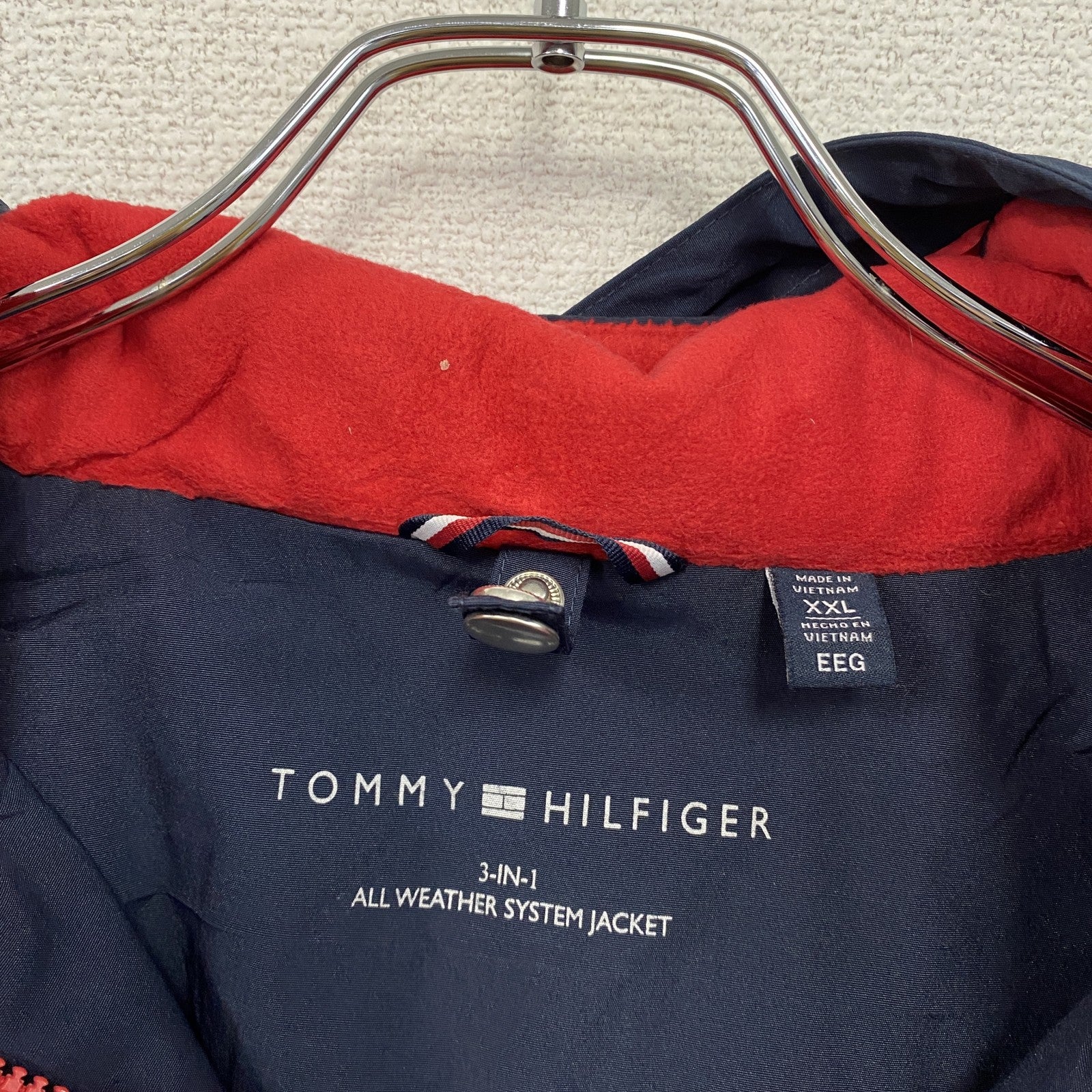 TOMMY HILFIGER　トミーヒルフィガー　フルジップ中綿ジャケット　紺　ネイビー　2XLサイズ