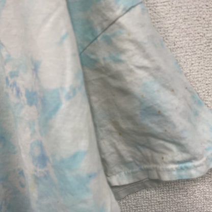 Hanes　ヘインズ　半袖プリントTシャツ　総柄　タイダイ柄　ブルー　ホワイト　XLサイズ