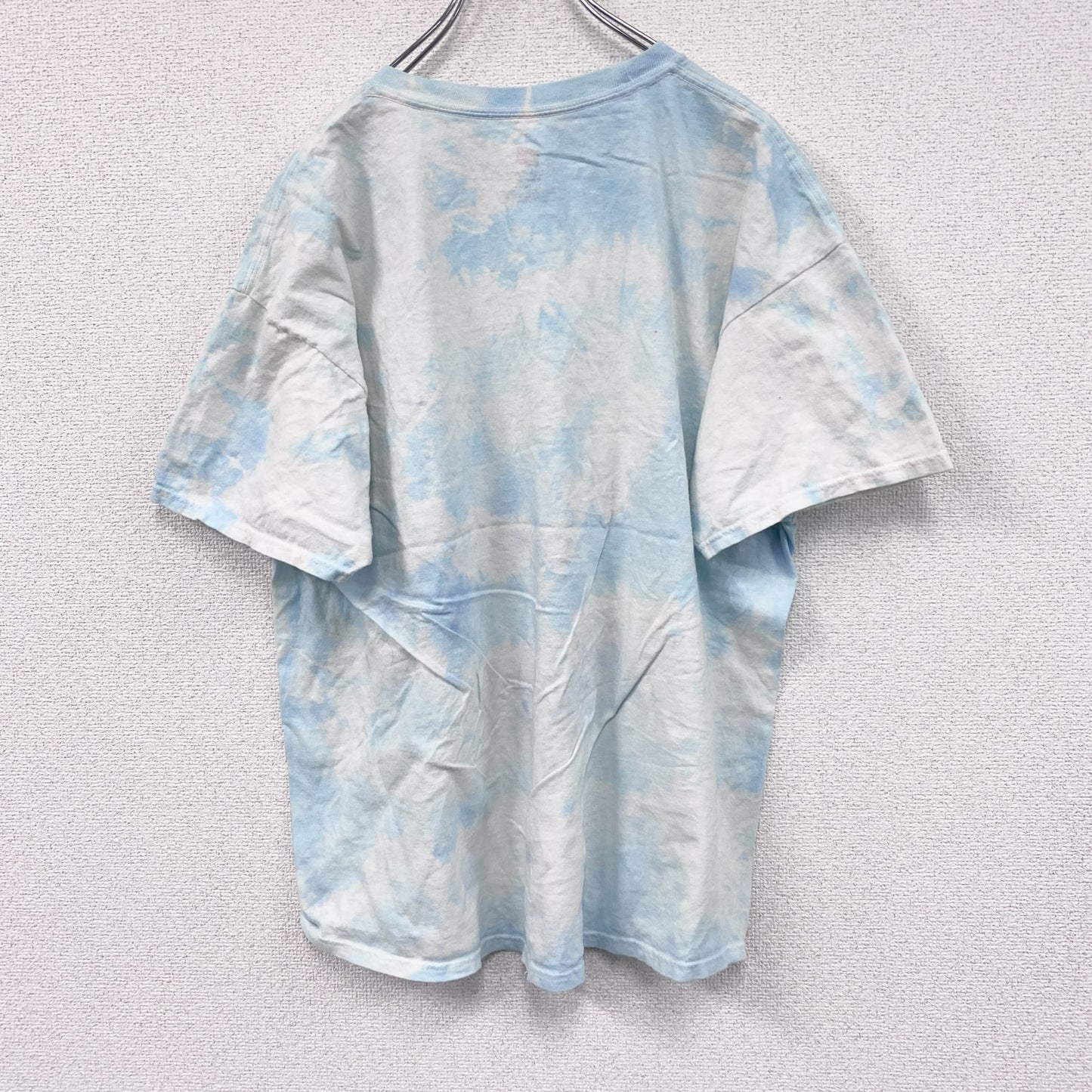 Hanes　ヘインズ　半袖プリントTシャツ　総柄　タイダイ柄　ブルー　ホワイト　XLサイズ