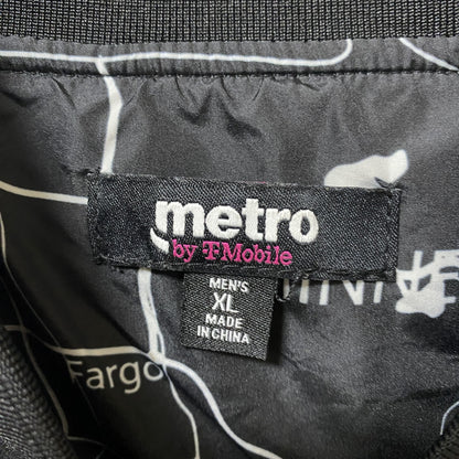 着 used　Tmobile metro　長袖フルジップナイロンジャケット　ミリタリー　リブライン　ビッグシルエット　XLサイズ