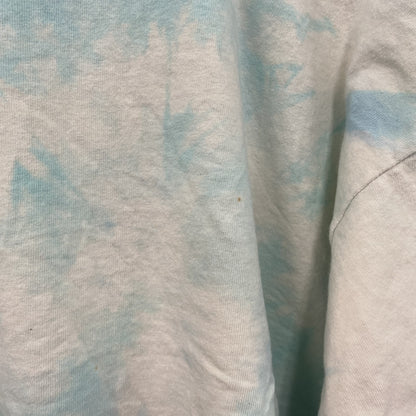 Hanes　ヘインズ　半袖プリントTシャツ　総柄　タイダイ柄　ブルー　ホワイト　XLサイズ