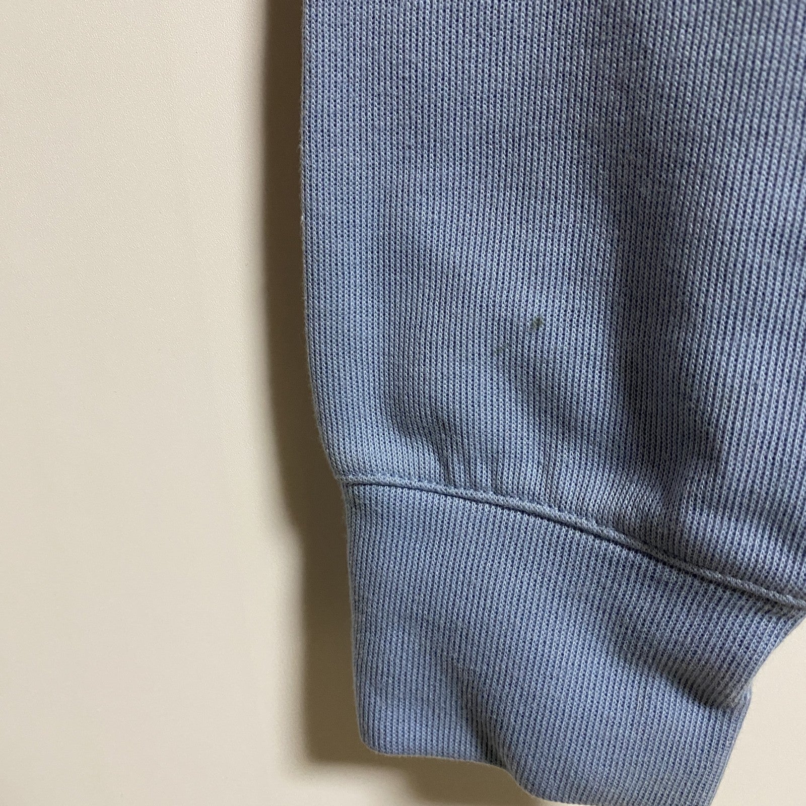 古着 used　PlayersDesign　長袖ワンポイント刺繍スウェット　トレーナー　水色　ライトブルー　レトロ　秋冬服