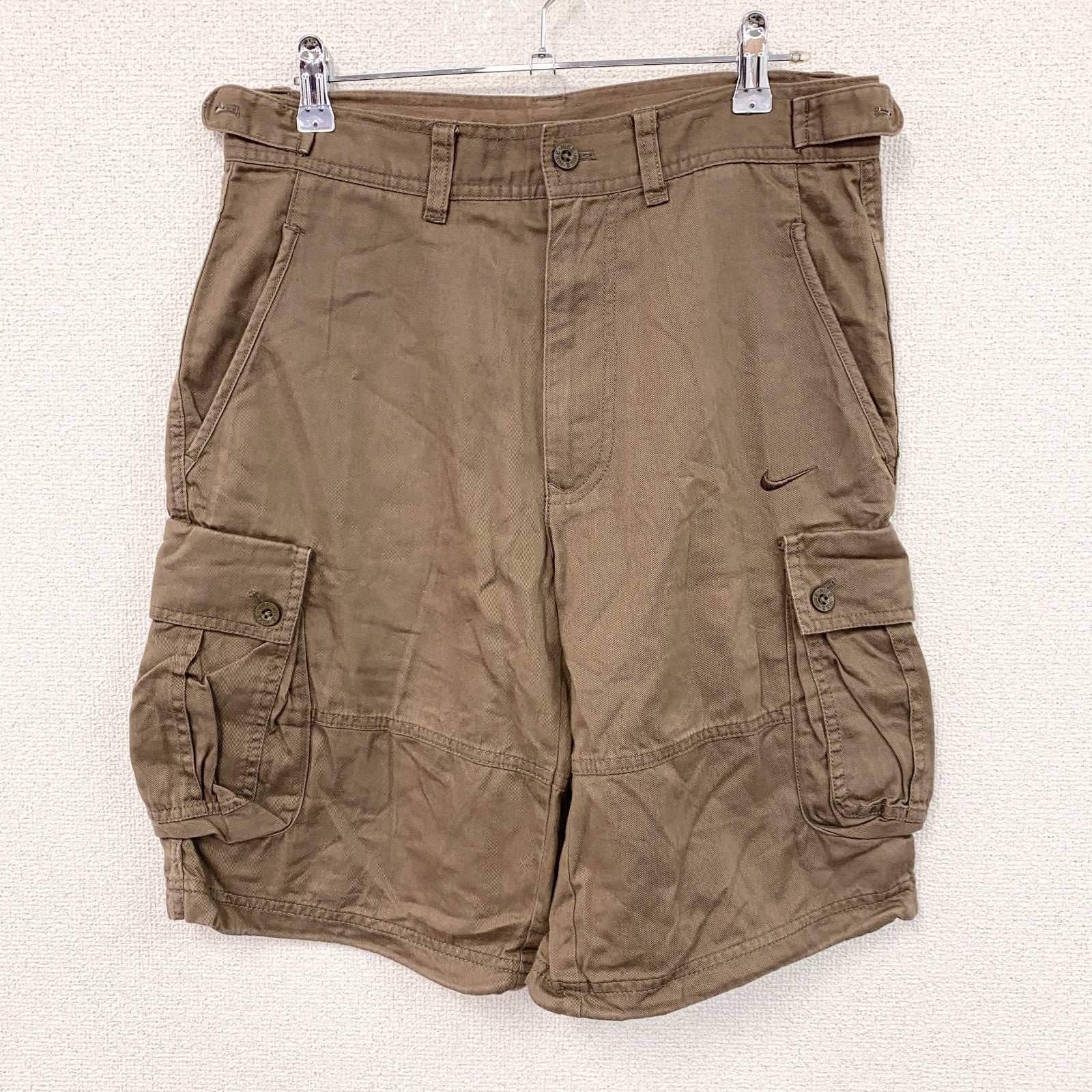 00s　NIKE　ナイキ　ハーフパンツ/ショートパンツ　カーゴショーツ　ヴィンテージ　茶色　ブラウン　Sサイズ