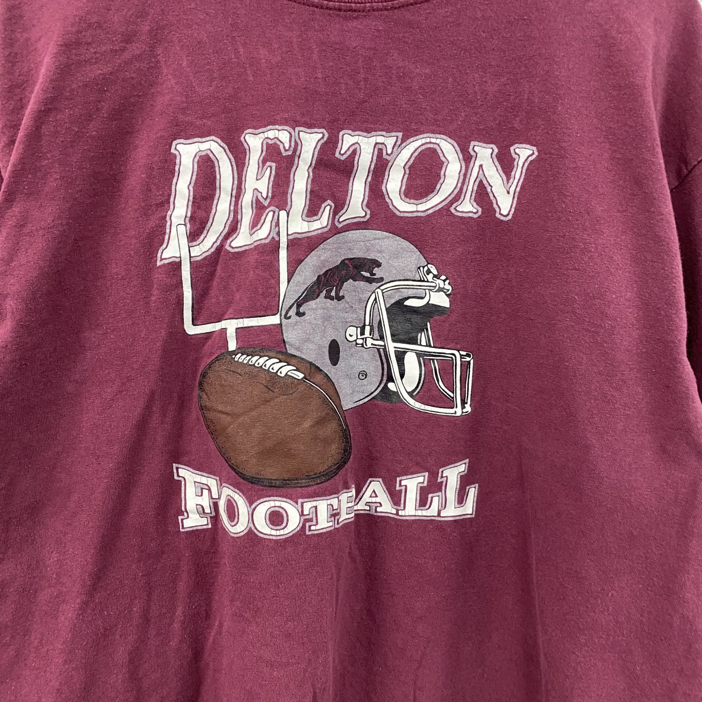 00s　GILDAN　ギルダン　長袖Tシャツ/ロンT　FOOTBALL　ヴィンテージ　ワインレッド　Lサイズ