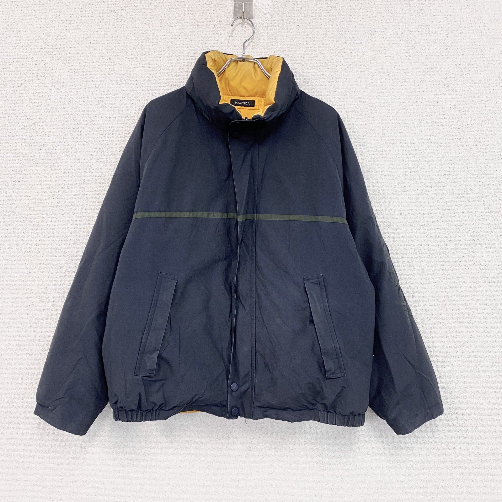 NAUTICA　ノーティカ　リバーシブルダウンジャケット　紺　ネイビー　イエロー　2XLサイズ