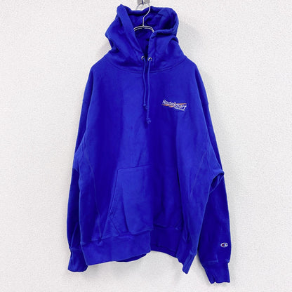 Champion　チャンピオン　リバースウィーブ　スウェットパーカー/フーディー　刺繡ロゴ　青　ブルー　XLサイズ
