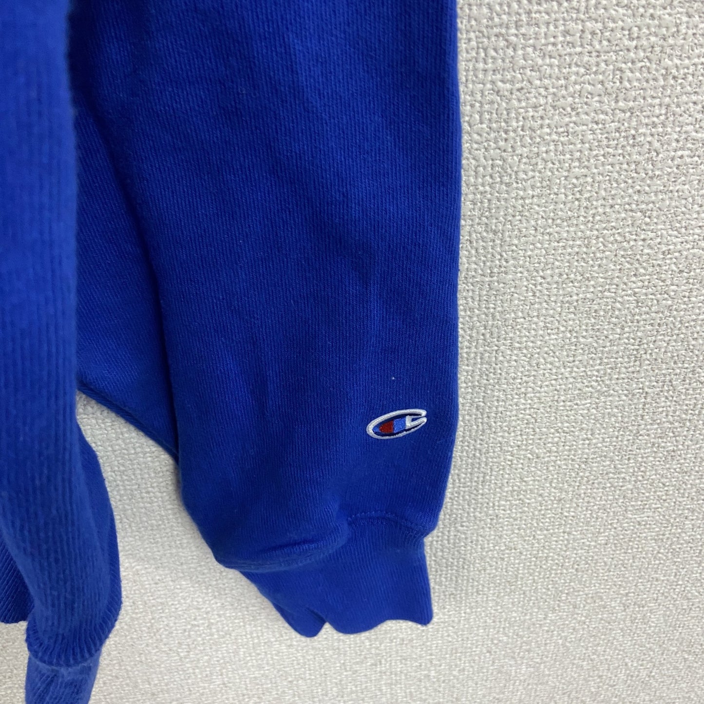 Champion　チャンピオン　リバースウィーブ　スウェットパーカー/フーディー　刺繡ロゴ　青　ブルー　XLサイズ