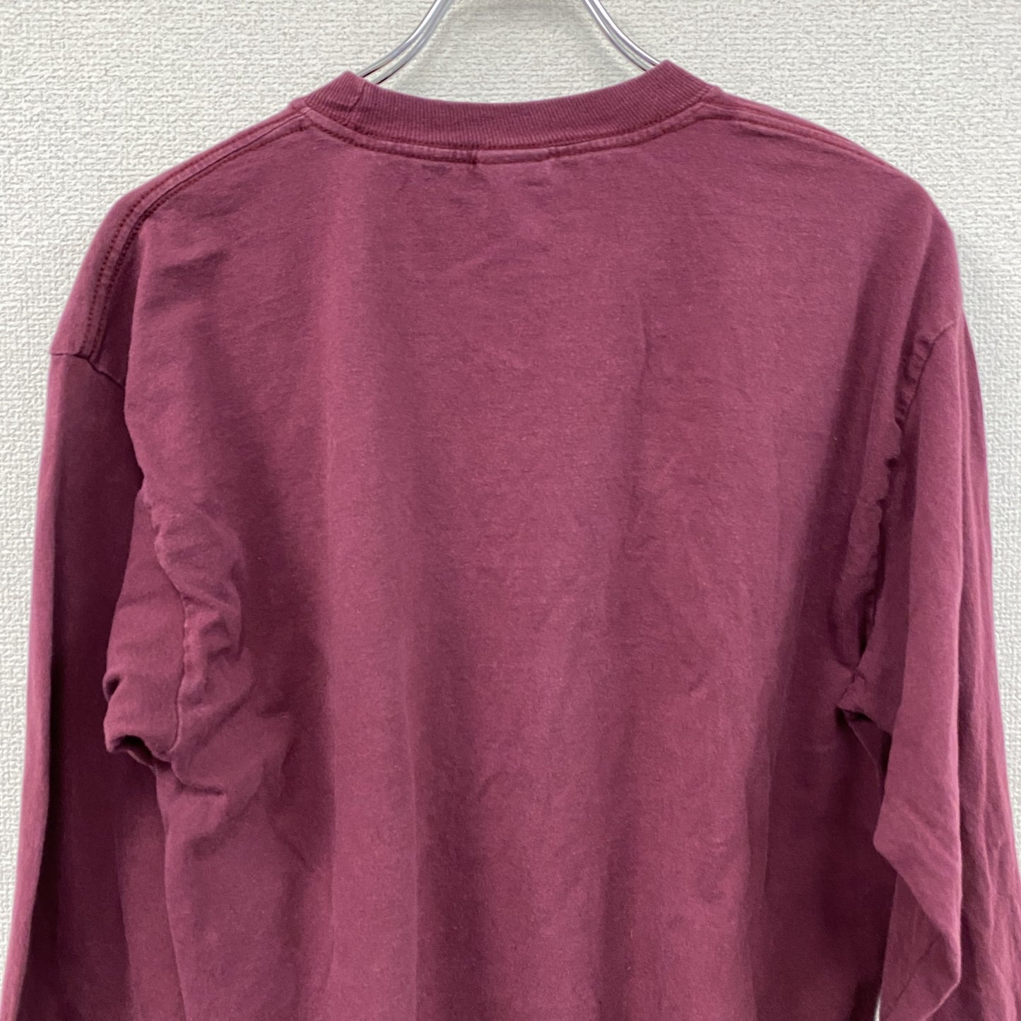 00s　GILDAN　ギルダン　長袖Tシャツ/ロンT　FOOTBALL　ヴィンテージ　ワインレッド　Lサイズ