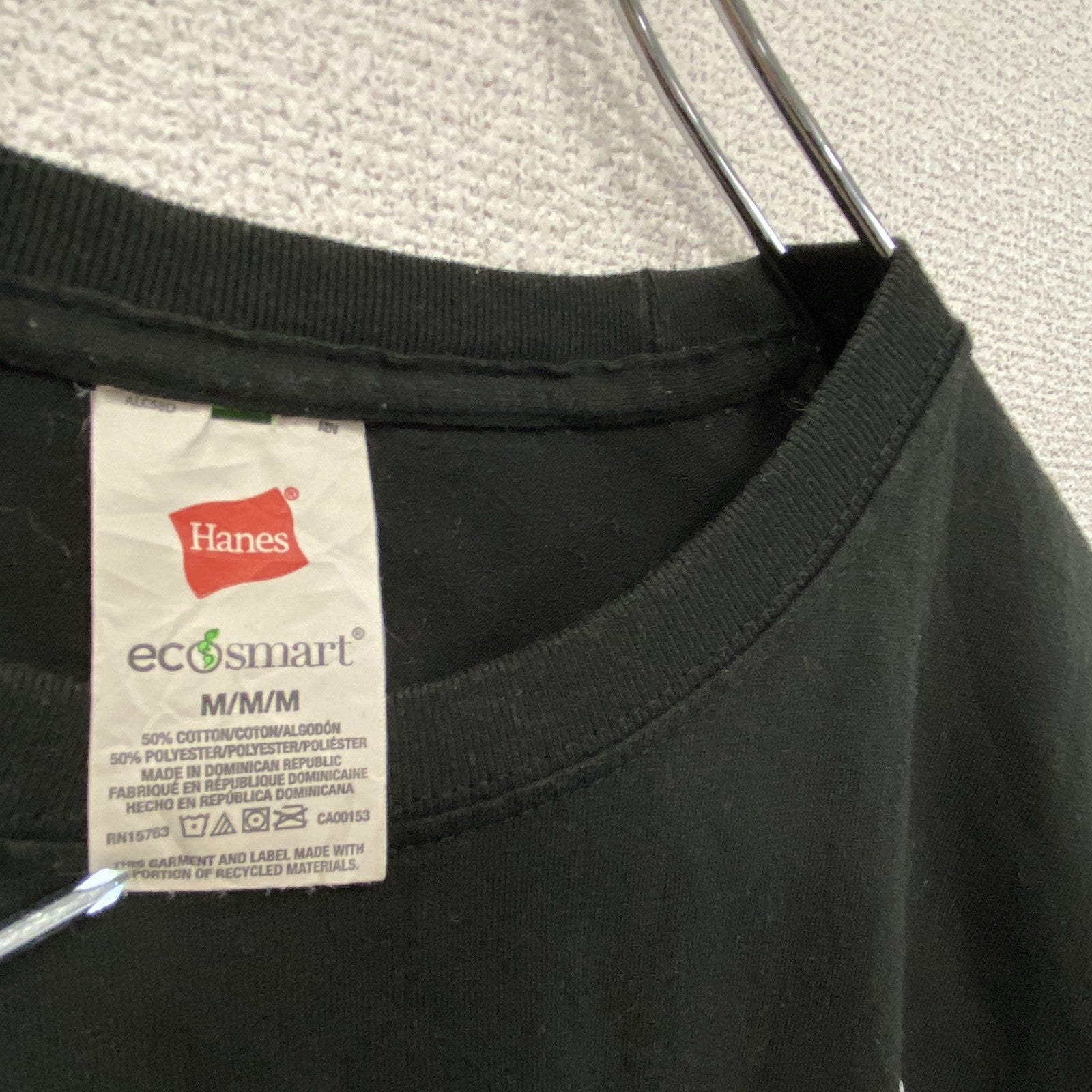 Hanes　ヘインズ　半袖プリントTシャツ　黒　ブラック　Mサイズ