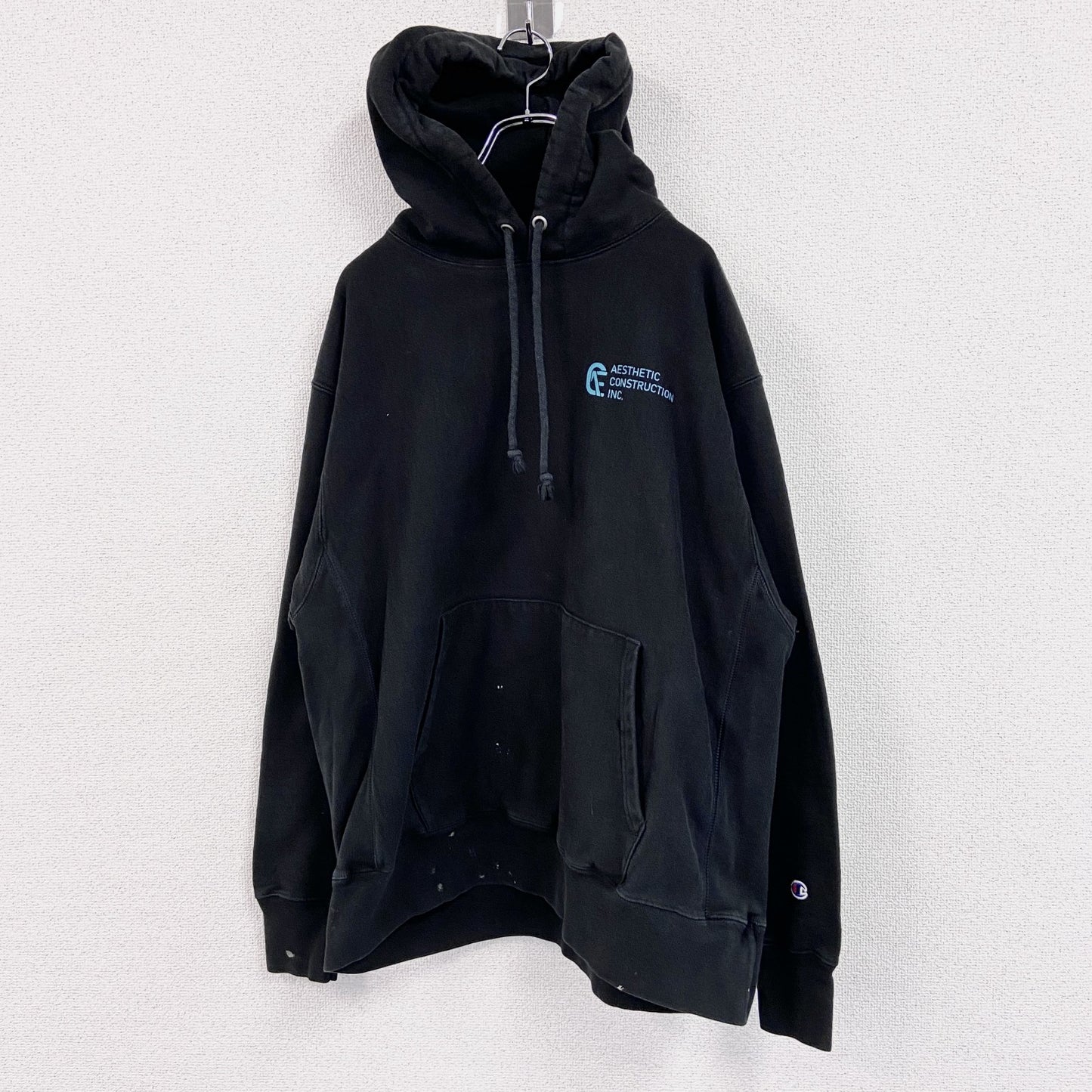 Champion　チャンピオン　リバースウィーブ　スウェットパーカー/フーディー　4連プリント　現行　ブラック　XLサイズ