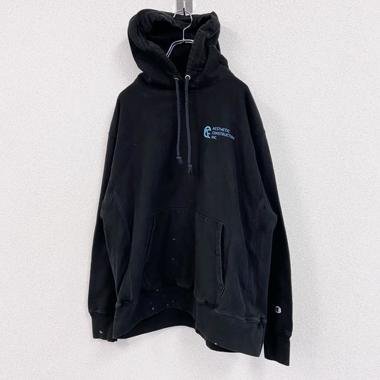 Champion　チャンピオン　リバースウィーブ　スウェットパーカー/フーディー　4連プリント　現行　ブラック　XLサイズ