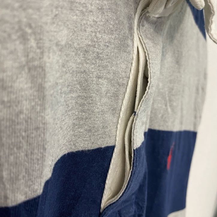 POLO RALPH LAUREN　ポロラルフローレン　長袖ポロシャツ　ボーダー　紺　ネイビー　グレー　L(14-16)サイズ
