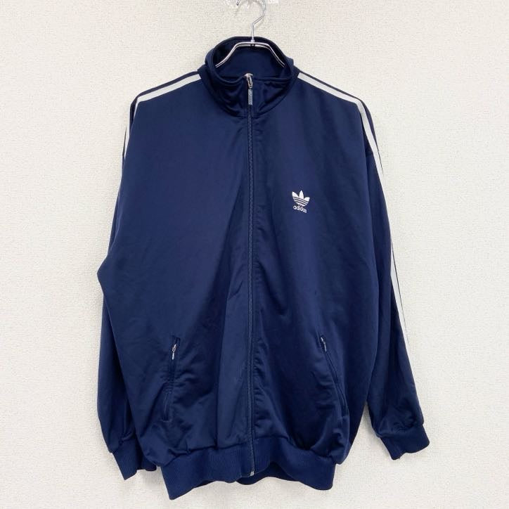 80s　adidas　アディダス　トラックジャケット/ジャージ　ヴィンテージ　紺　ネイビー　Lサイズ