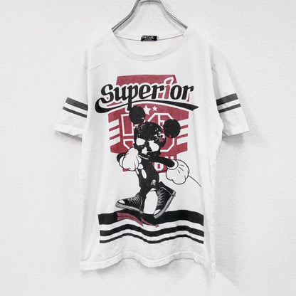 SOCIAL　半袖プリントTシャツ　キャラT　ミッキーマウス　白　ホワイト　XLサイズ