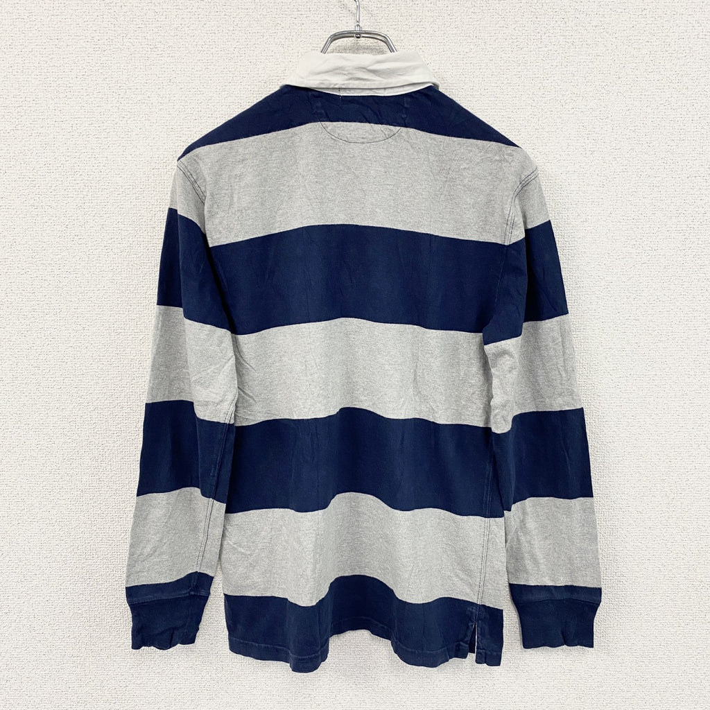 POLO RALPH LAUREN　ポロラルフローレン　長袖ポロシャツ　ボーダー　紺　ネイビー　グレー　L(14-16)サイズ