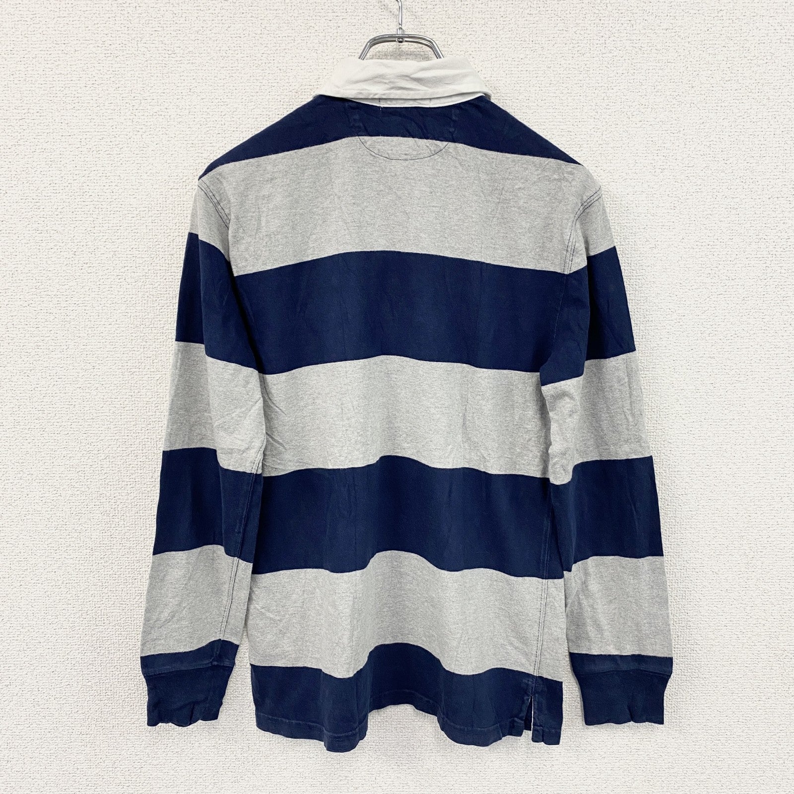 POLO RALPH LAUREN　ポロラルフローレン　長袖ポロシャツ　ボーダー　紺　ネイビー　グレー　L(14-16)サイズ