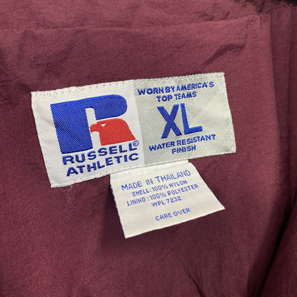 90s～　RUSSELL　ラッセル　フルジップナイロンジャケット　ヴィンテージ　ボルドー　XLサイズ