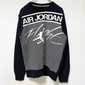 古着 used　AIR JORDAN　エアジョーダン　長袖プリントロゴデザインスウェット　クルーネックトレーナー　黒　Mサイズ