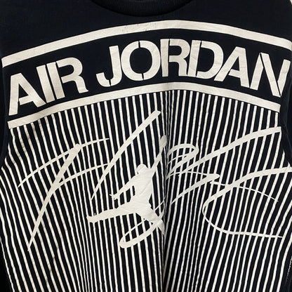 古着 used　AIR JORDAN　エアジョーダン　長袖プリントロゴデザインスウェット　クルーネックトレーナー　黒　Mサイズ