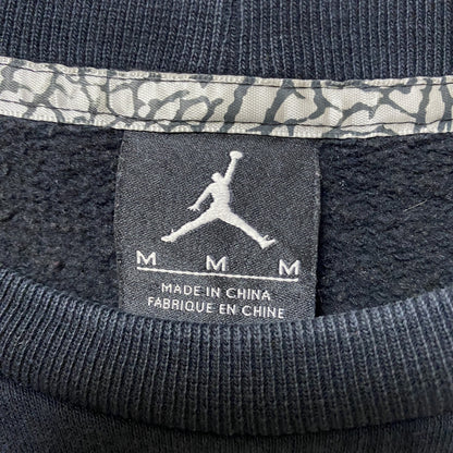 古着 used　AIR JORDAN　エアジョーダン　長袖プリントロゴデザインスウェット　クルーネックトレーナー　黒　Mサイズ
