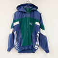 ～90s　adidas　アディダス　フーデットベロアトラックジャケット/ジャージ　紺　ネイビー　Mサイズ