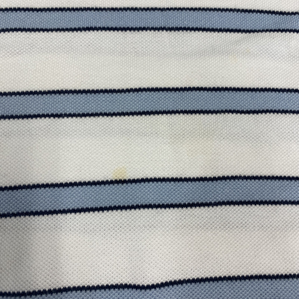 Brooks Brothers 346　半袖ポロシャツ　ボーダー　白　ホワイト　Lサイズ