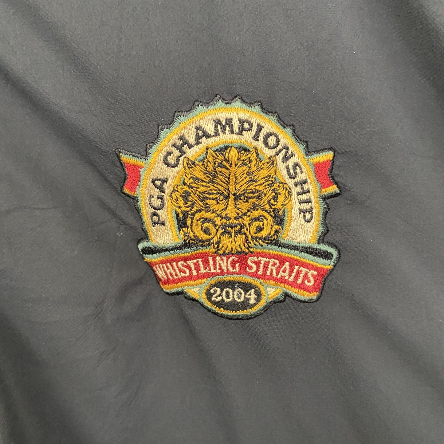 古着 used　NIKE GOLF　半袖ハーフジップポイント刺繍ナイロンジャケット　PCA CHAMPIONSHIP　2XLサイズ