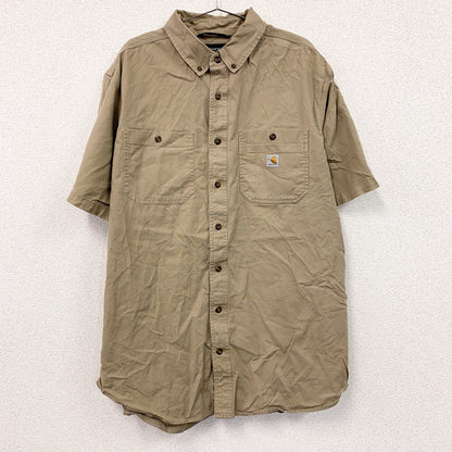 Carhartt　カーハート　半袖ボタンダウンシャツ　ワークシャツ　ダブルポケット　ベージュ　XLサイズ