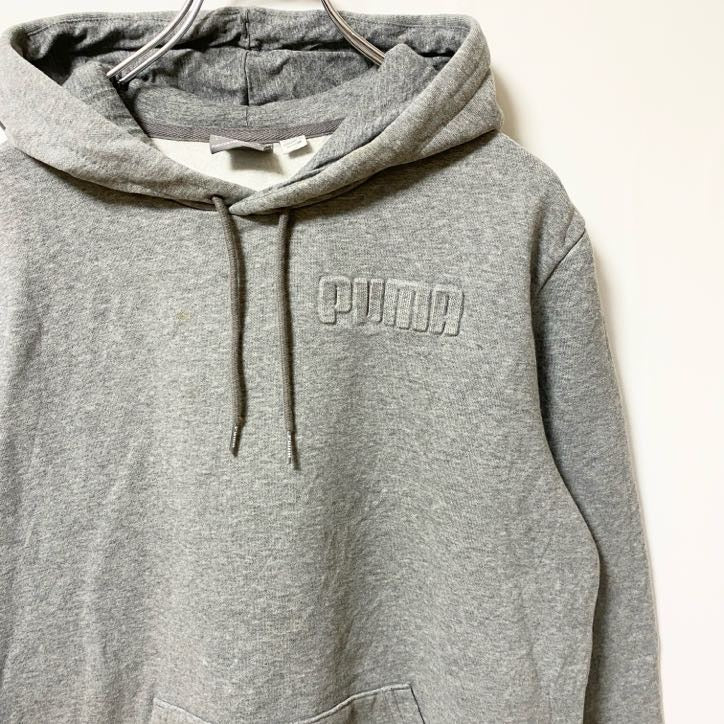 PUMA　プーマ　スウェットパーカー/フーディー　ロゴプリント　ワンポイント　灰色　グレー　Sサイズ