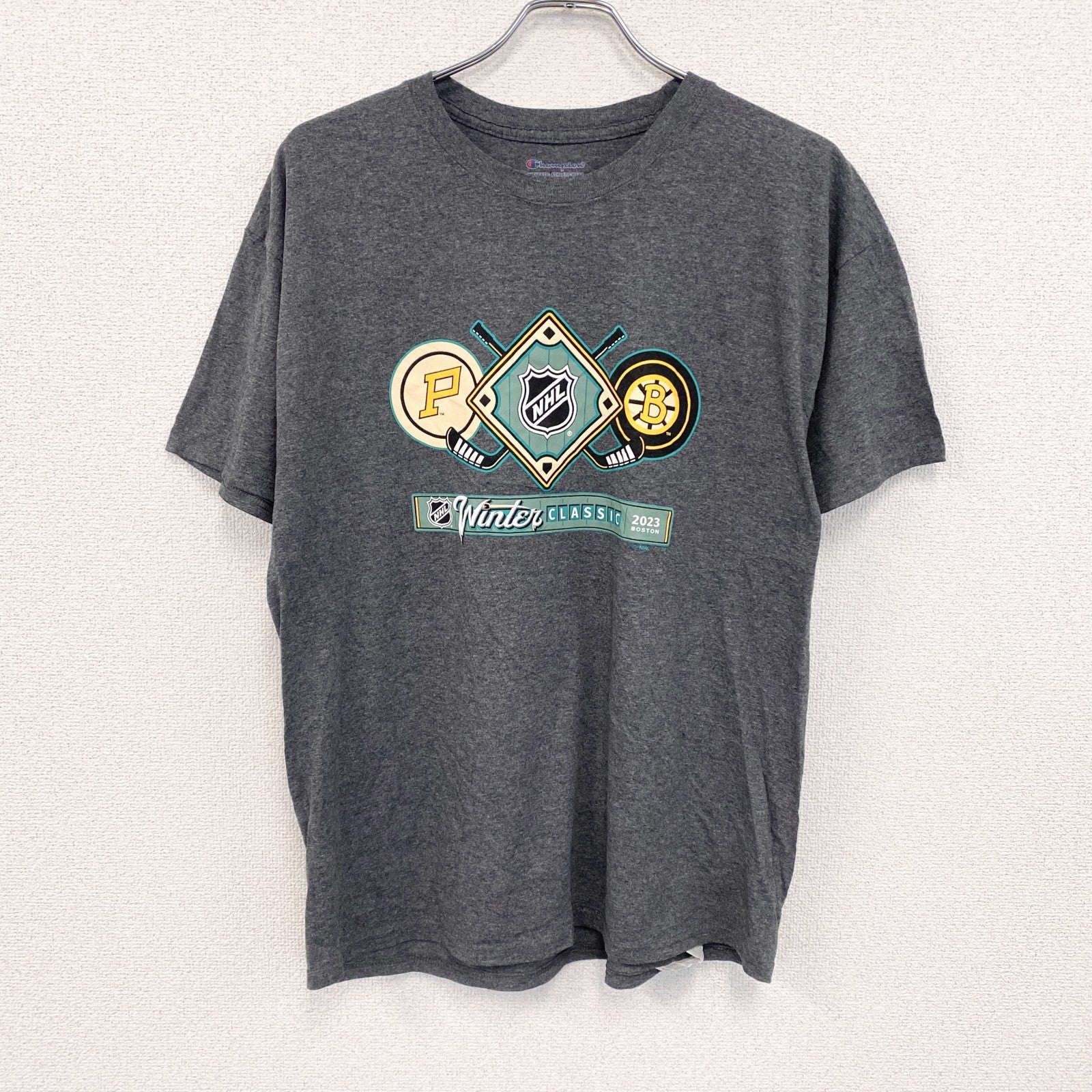 Champion　チャンピオン　半袖プリントTシャツ　NFL　灰色　グレー　XLサイズ