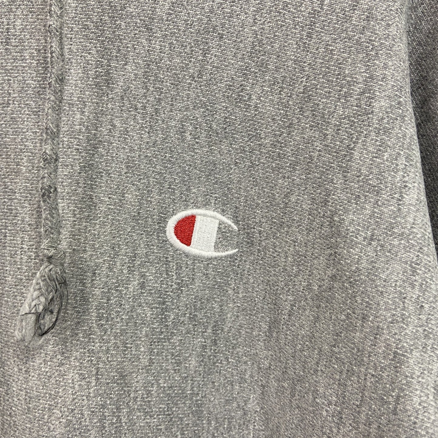 Champion　チャンピオン　リバースウィーブ　スウェットパーカー/フーディー　刺繍ロゴ　霜降りグレー　Lサイズ