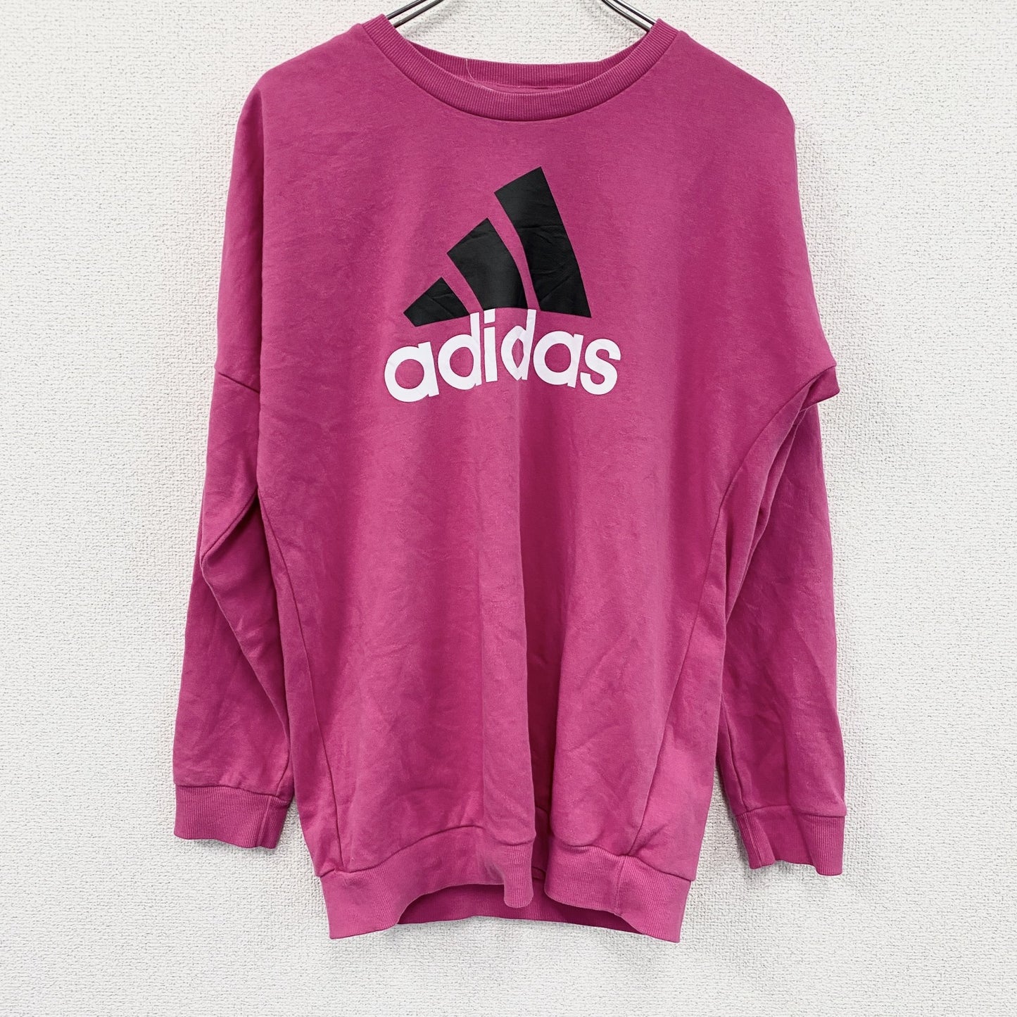 adidas　アディダス　長袖Tシャツ/ロンT　デカロゴ　パフォーマンスロゴ　ピンク　Sサイズ