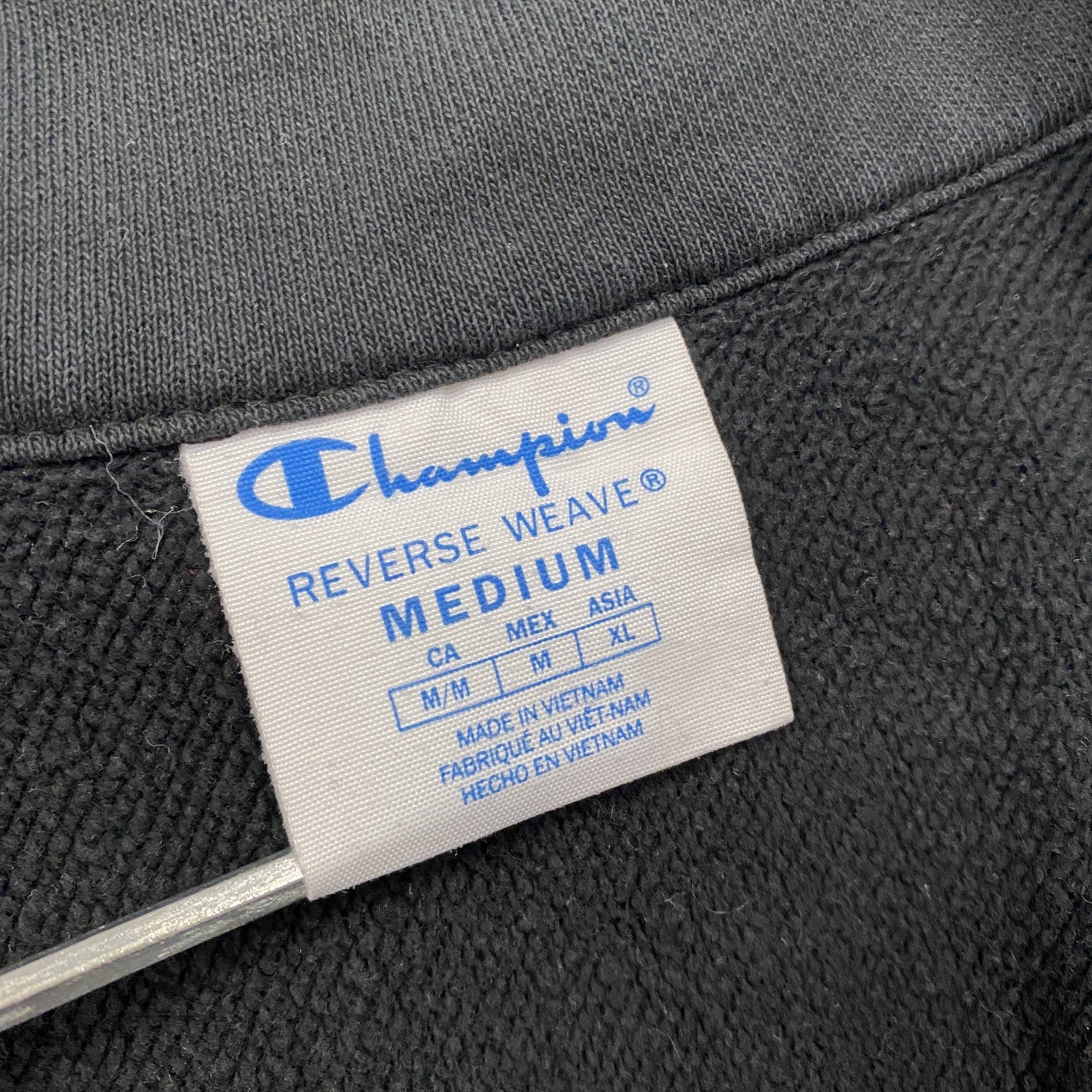 Champion　チャンピオン　リバースウィーブ　ハーフジップスウェット/トレーナー　ワンポイント　黒　ブラック　Mサイズ