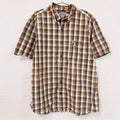 Carhartt　カーハート　半袖ボタンダウンシャツ　ギンガムチェック　オレンジ　Lサイズ