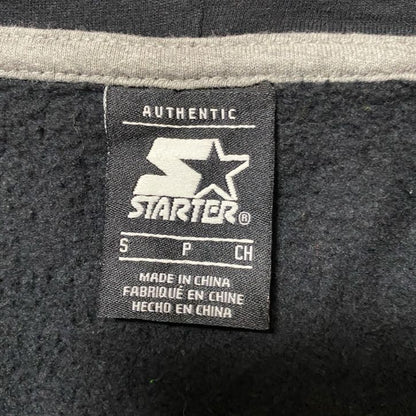 古着 used　STARTER　スターター　長袖無地フルジップパーカー　スウェットフーディー　黒　ノームコア　シンプル　Sサイズ