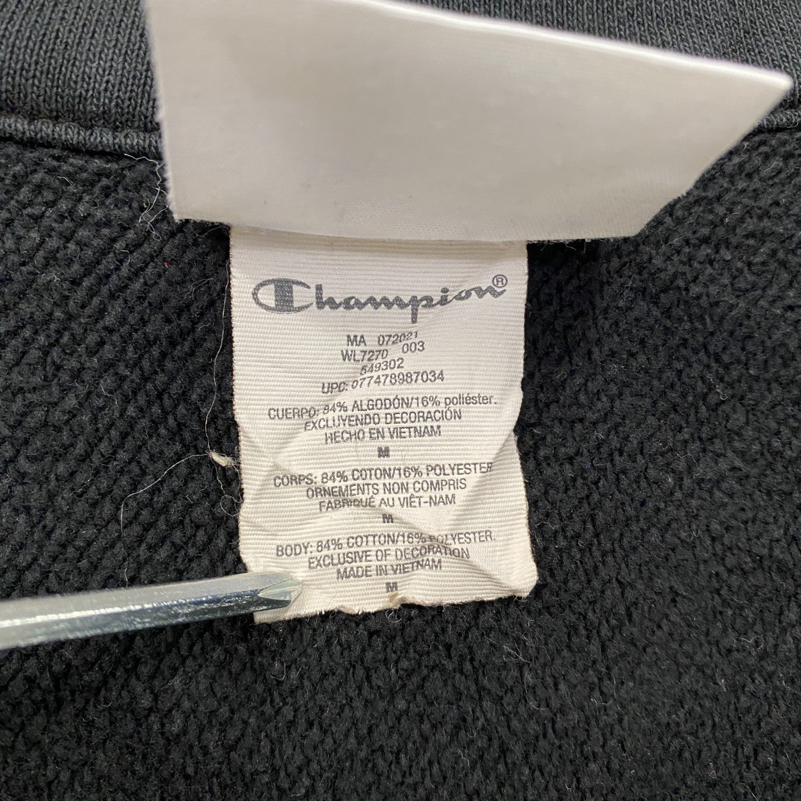 Champion　チャンピオン　リバースウィーブ　ハーフジップスウェット/トレーナー　ワンポイント　黒　ブラック　Mサイズ