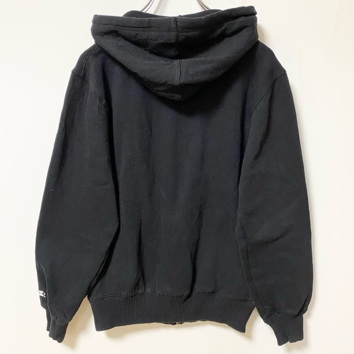 古着 used　STARTER　スターター　長袖無地フルジップパーカー　スウェットフーディー　黒　ノームコア　シンプル　Sサイズ