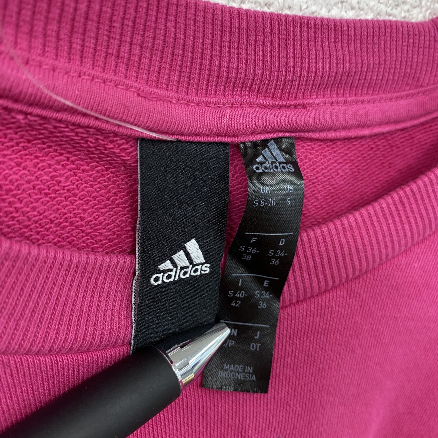 adidas　アディダス　長袖Tシャツ/ロンT　デカロゴ　パフォーマンスロゴ　ピンク　Sサイズ