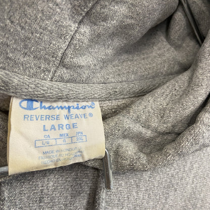 Champion　チャンピオン　リバースウィーブ　スウェットパーカー/フーディー　刺繍ロゴ　霜降りグレー　Lサイズ