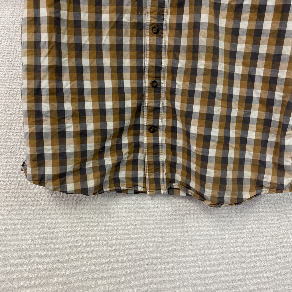 Carhartt　カーハート　半袖ボタンダウンシャツ　ギンガムチェック　オレンジ　Lサイズ