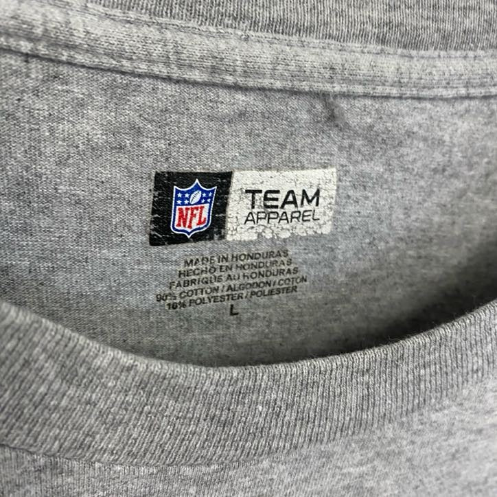 NFL　長袖プリントTシャツ　カロライナパンサーズ　灰色　グレー　Lサイズ