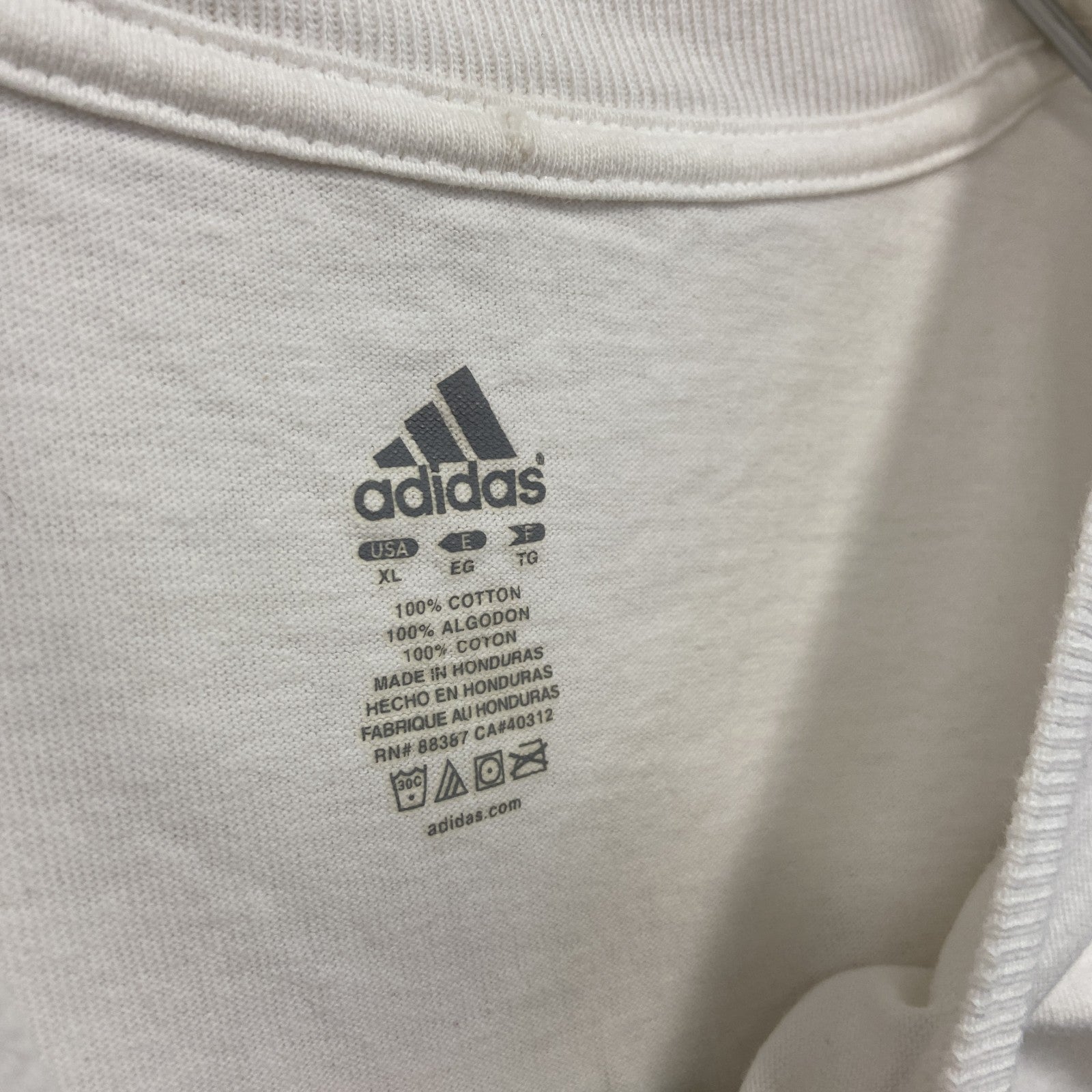 adidas　アディダス　半袖プリントTシャツ　白　ホワイト　XLサイズ