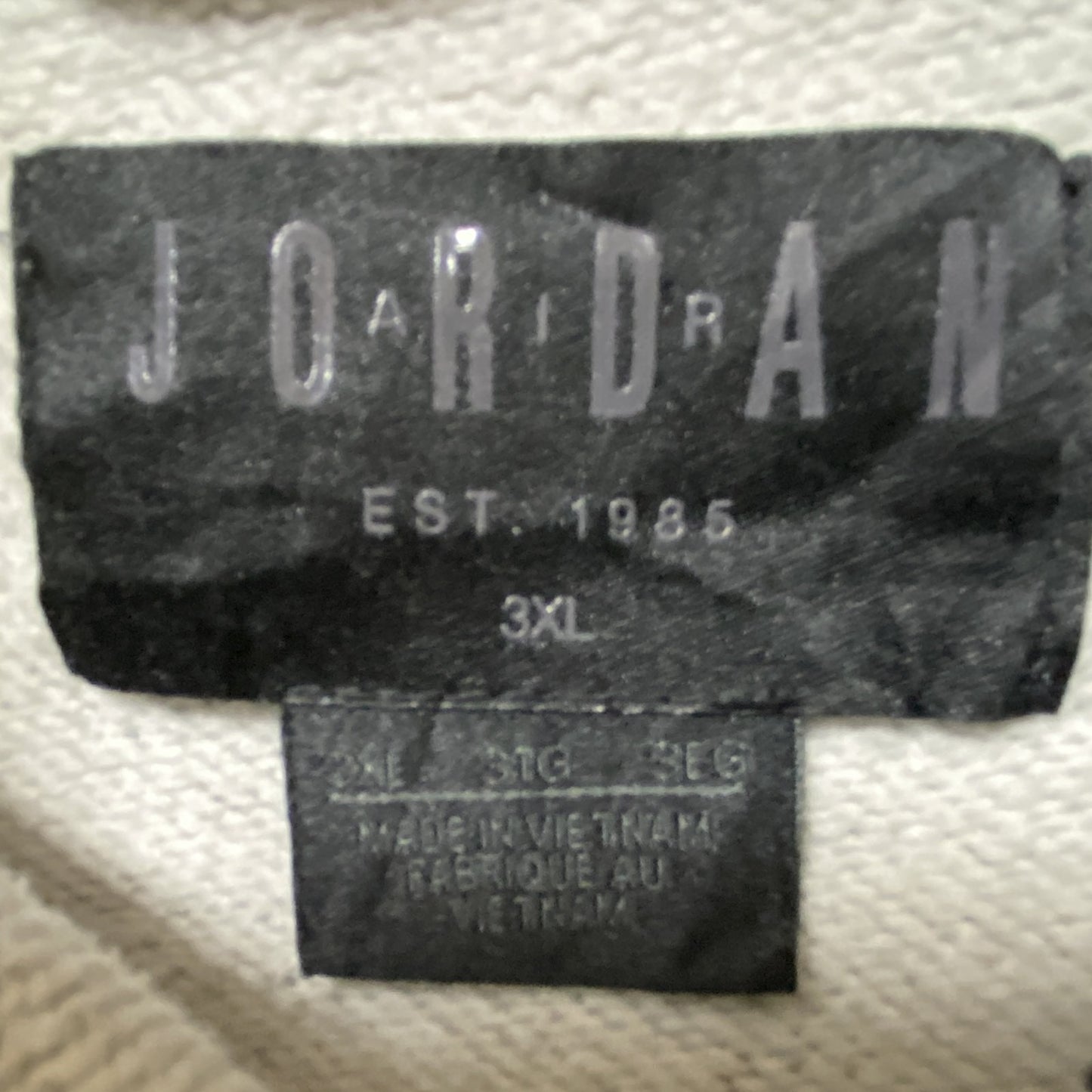 古着 used　AIR JORDAN　長袖ワンポイントロゴフルジップパーカー　スウェットフーディ　グレー　3XLサイズ