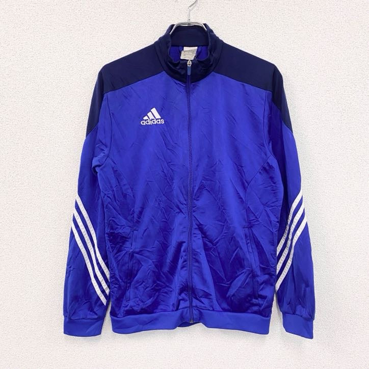 adidas　アディダス　トラックジャケット/ジャージ　刺繍ロゴ　青　ブルー　Lサイズ