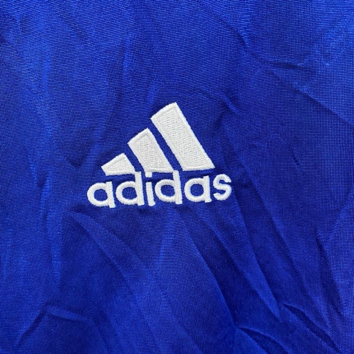 adidas　アディダス　トラックジャケット/ジャージ　刺繍ロゴ　青　ブルー　Lサイズ