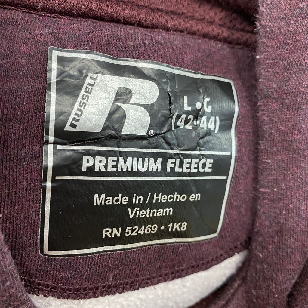 RUSSELL PREMIUM FLEECE　ラッセル　スウェットパーカー/フーディー　赤　ワインレッド　Lサイズ
