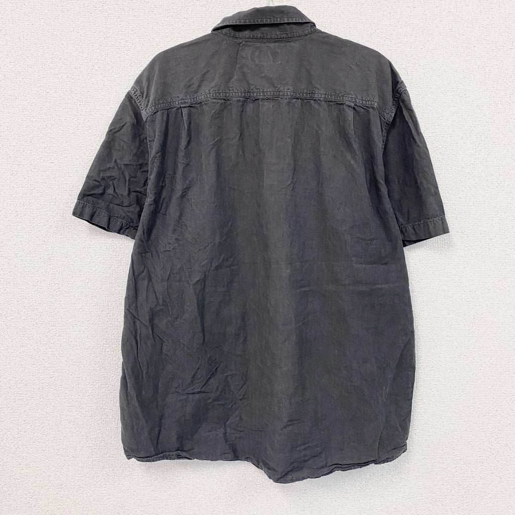 Carhartt　カーハート　半袖ボタンダウンシャツ　ワークシャツ　ダブルポケット　ダークグレー　Lサイズ