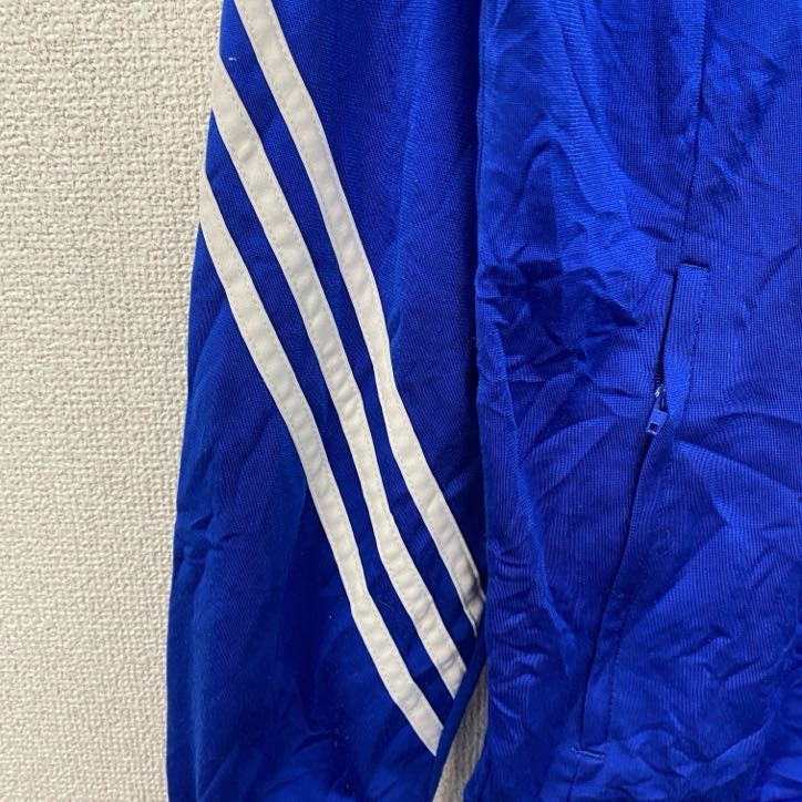 adidas　アディダス　トラックジャケット/ジャージ　刺繍ロゴ　青　ブルー　Lサイズ
